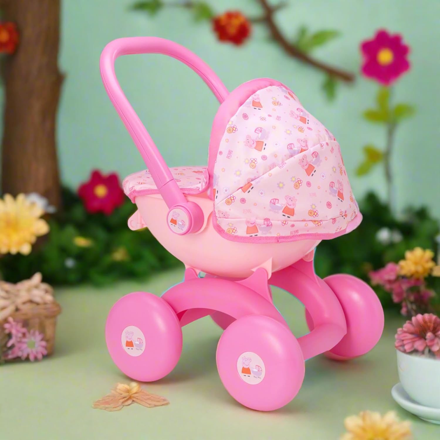 Peppa Pig 4-in-1 My First Pram – Official Toy Pushchair for Toddlers