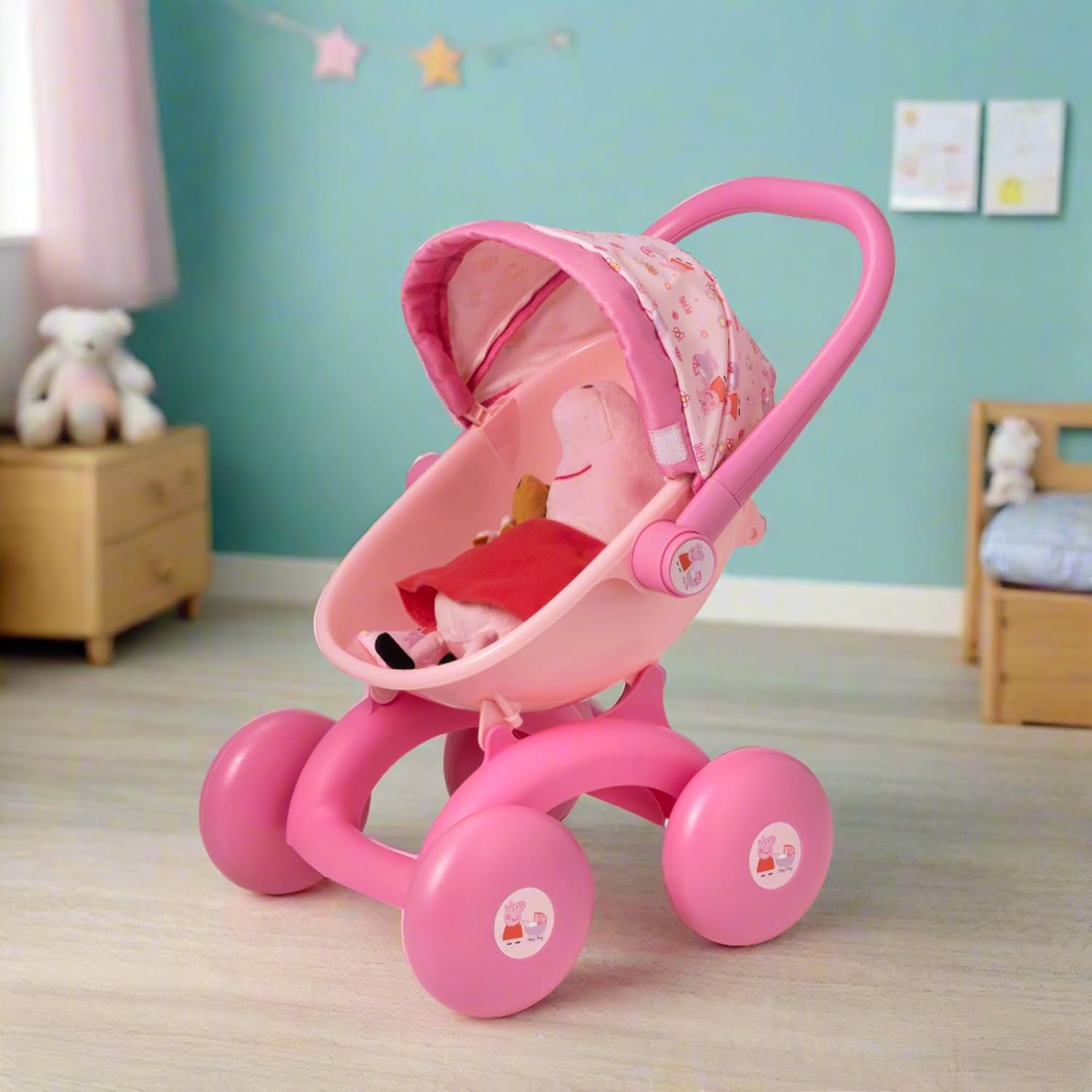 Peppa Pig 4-in-1 My First Pram – Official Toy Pushchair for Toddlers