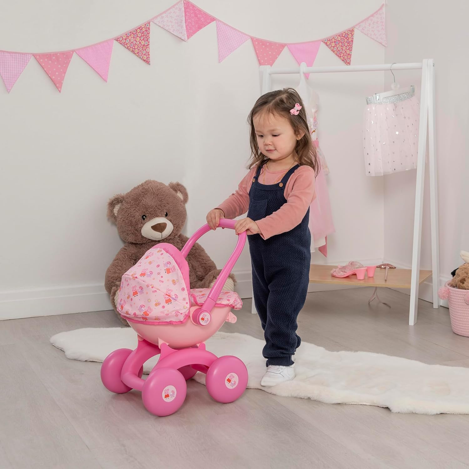 Peppa Pig 4-in-1 My First Pram – Official Toy Pushchair for Toddlers